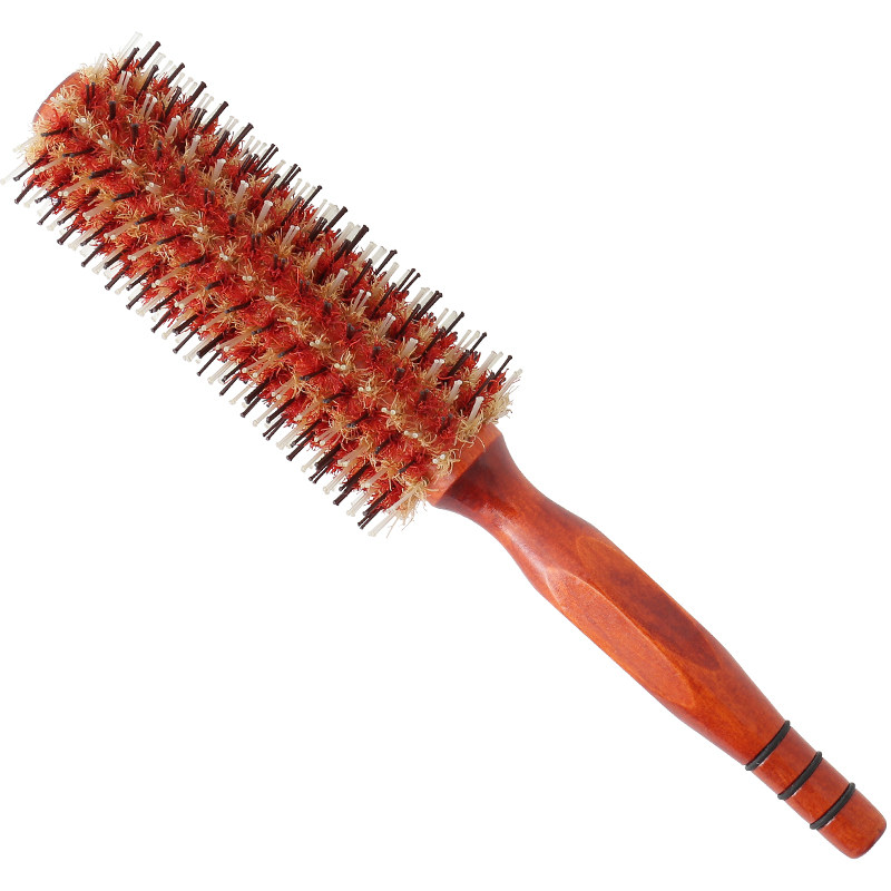 理发店专业耐高温加长猪鬃毛滚梳卷发梳子防静电圆筒造型梳发型师