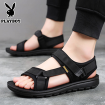 Floral Playboy sandals mens 2022 new summer personality outdoor wearing beach Soft bottom non-slip sports driving cool tug