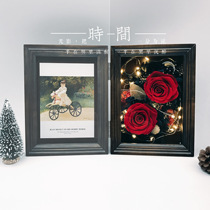 Tanabata Gift to Boyfriend Glass Wedding Photo Memorial Photo Frame Set Dried Flowers Rose Eternal Flower Photo Frame