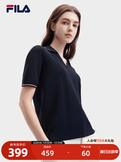 Fila 공식 여성 니트 스웨터 2024 여름 뉴 패션 캐주얼 V- 넥 소형 라벨 단락 상단 Fila 공식 여성 니트 스웨터 2024 여름 뉴 패션 캐주얼 V- 넥 소형 라벨 단락 상단