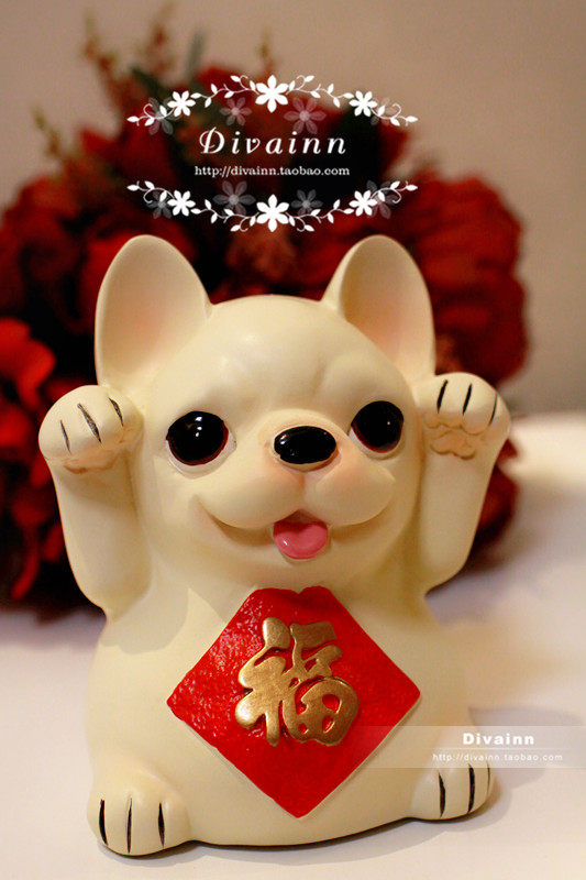 divainn原创法国斗牛/法斗/招福狗摆件存钱罐店面提高人气现货