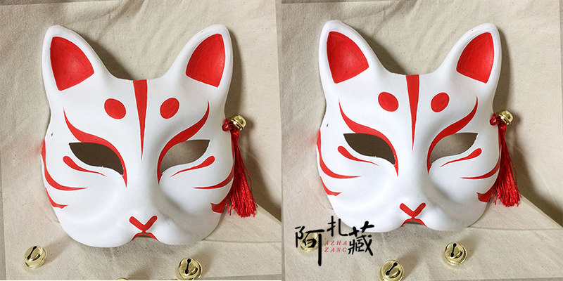 包邮阴阳师面具cos周边妖狐皮肤风雅之士雪女任务式神录和风狐狸