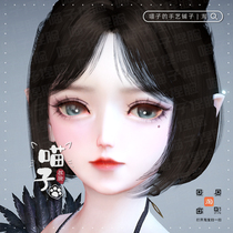 (Meows pinch of face) The encyclical hand in the face data The encyclical pinching the face and the light of the young girl cat pill