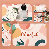 Diatom mud wash table absorbent coaster waterproof non-slip quick-drying tea cup Mat toilet sink soap pad ins Wind