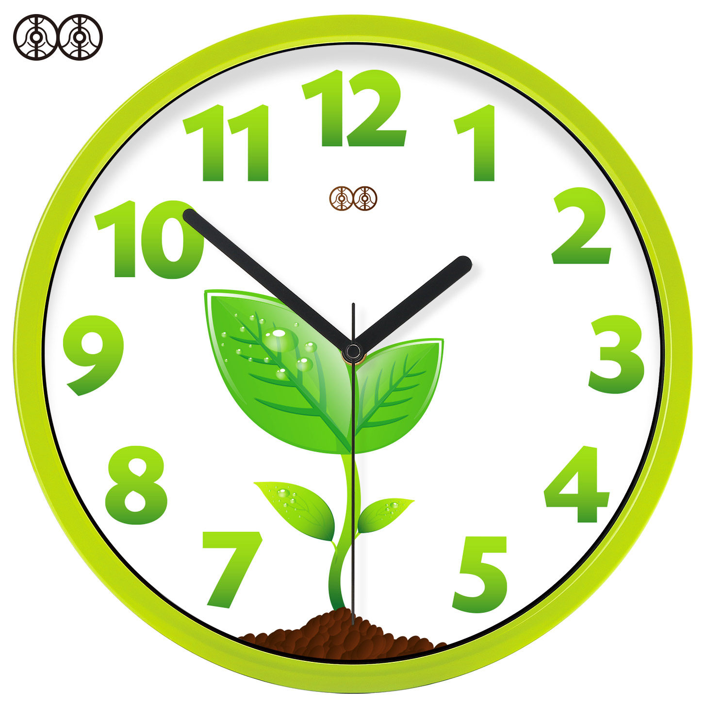 李李艺术挂钟挂表绿色树田园儿童实木客厅卧室现代创意静音石英钟