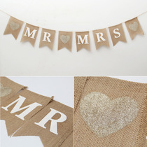 South Korea Ins Hemp Cloth Triangle Flag Color Flag Retro Numb Dovetail Flag Birthday Party Labanner Mrrss