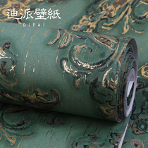 3D three-dimensional non-woven European wallpaper luxury Damascus green bedroom living room background wallpaper American Red