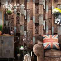 Retro Wood Flooring Antique Wood Grain Wall Paper Bar Restaurant Beauty Hair Shop Barber Shop Industrial Wind Wallpaper Imitation Wood Background