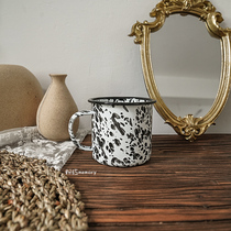 Retro ins Wind splashing ink Cup nostalgic enamel cup nostalgic simple European mug mouth cup juice coffee cup