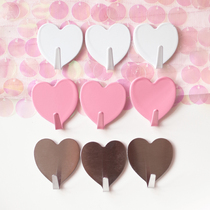 Girl heart love hook ins stainless steel heart shape Nordic room decorative adhesive hook nail-free simple metal