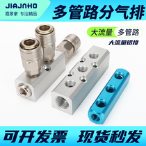 Large-flow multi-channel sub-air-distribution aluminium block gas path dispenser shunt gas block confluence plate windpipe joint branch strip