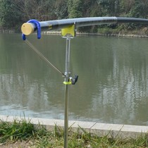 Long rod bracket 8-14 m large bracket single wheel long rod bracket fishing bracket fishing rod special soft wheel battery stand