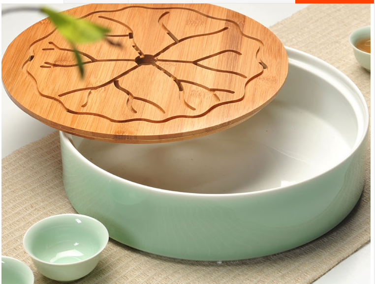 特价实拍德化县陶瓷小茶托泡茶办公室个性托盘精致功夫竹制茶盘