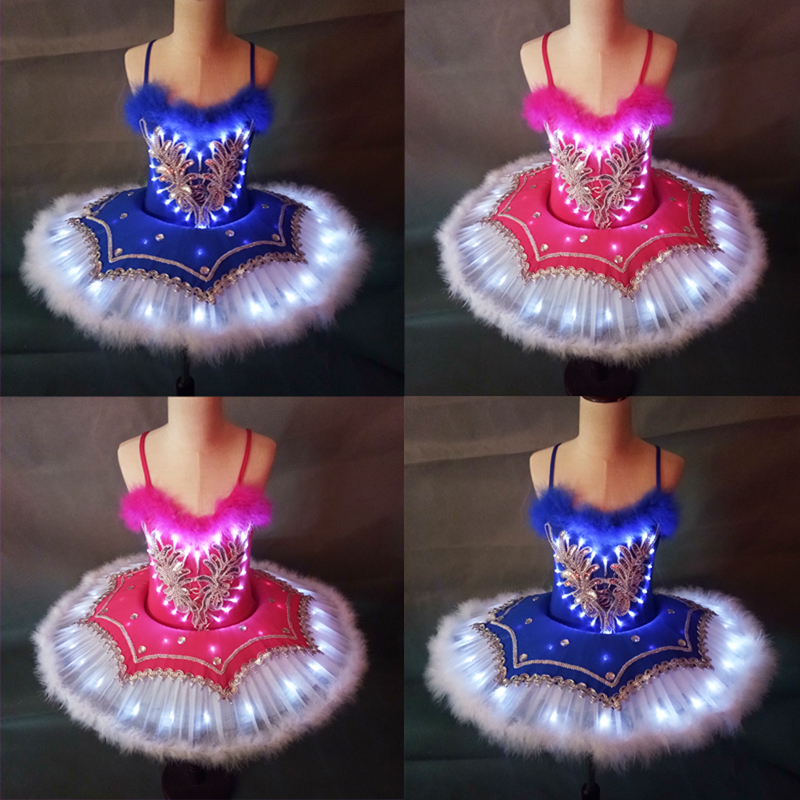 little swan lake led tutu skirt ballet dance dress for girls kids Luminous Ballet Dress led show dress luminous princess ballet dance skirt