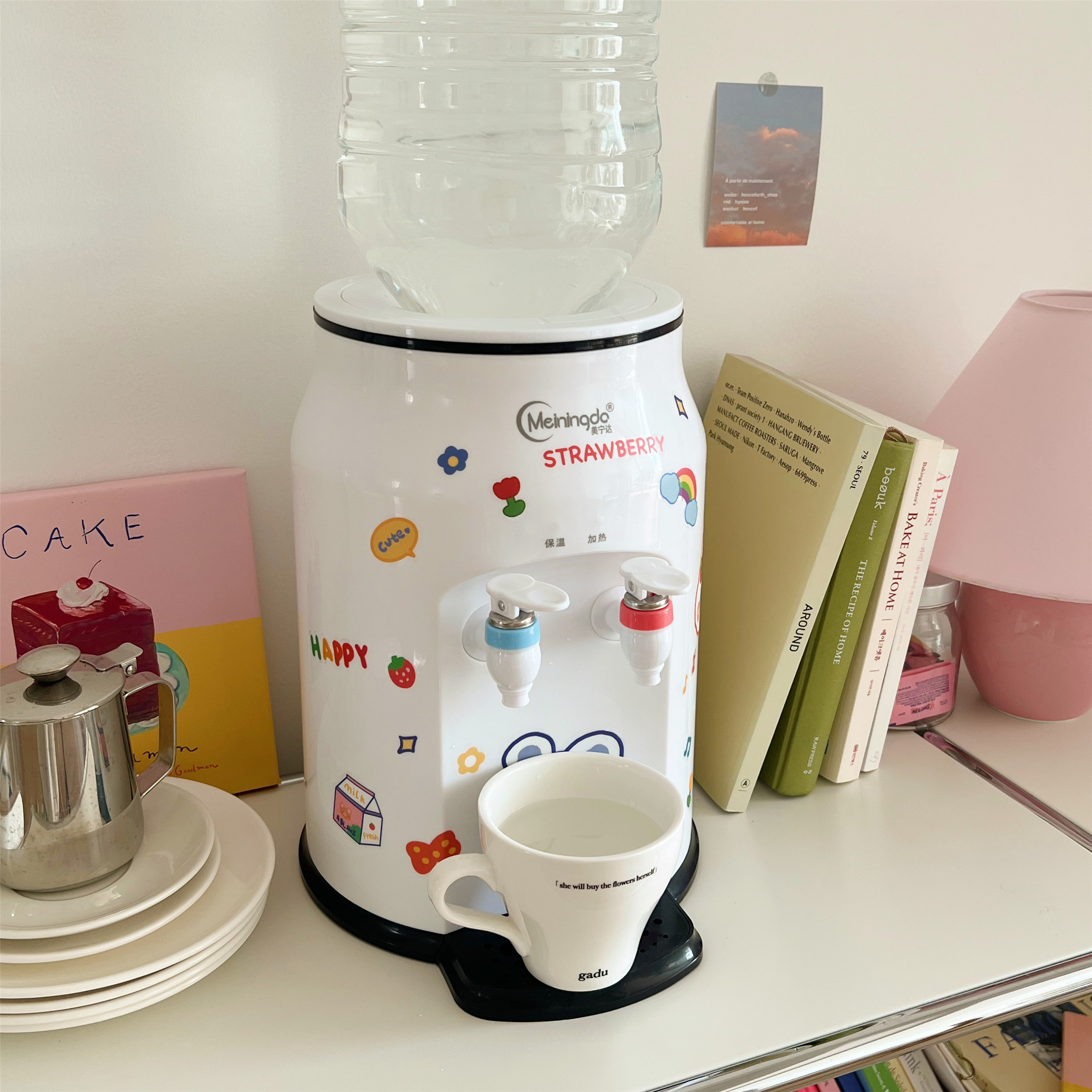 Desktop Drinking Fountain Student Dorm Room Mini Desktop Tea Drinking Water Chiller Lovely Brief Office Home Bucket-Taobao