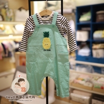 Direct mail bluedog Korean little blue dog 21 summer green bib set 41213-601-01