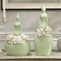 Ceramic ornaments ballet female European style modern simple wedding gift gold rose TV cabinet wine cabinet ornaments