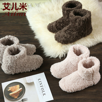Autumn and winter velvet thickened plush floor shoes Men and women adult lovers home shoes Adults warm indoor non-slip socks