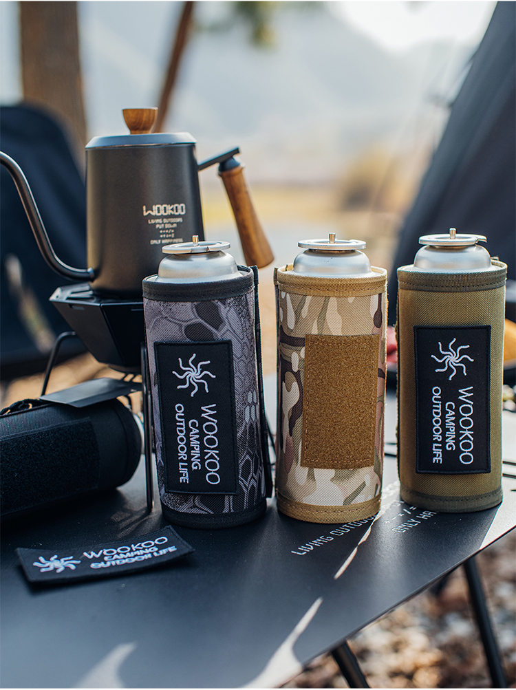 wookoo雾空户外卡式炉气罐保护套防撞击防滑套魔术贴