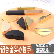 Black semi-circular handle light and luxurious cabinet shoes cabinet wardrobe door handle golden round triangular furniture small handle
