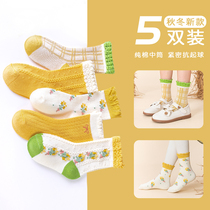 Girls socks spring and autumn thin cotton Korean lace princess socks baby socks autumn children Girls big children tube