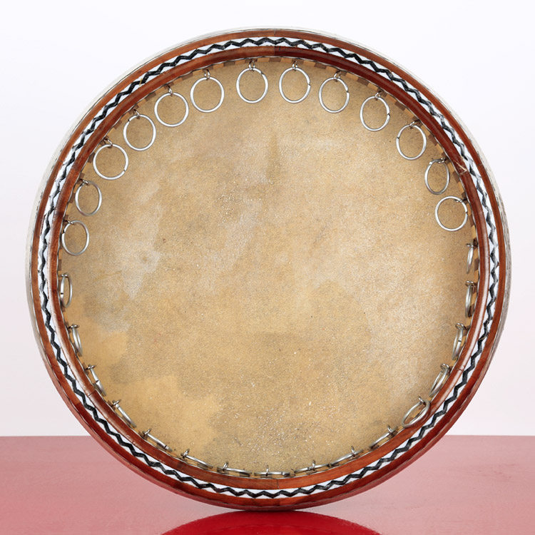 高档核桃木新疆牛皮手鼓维吾尔民族乐器专卖舞蹈表演专用打鼓40cm