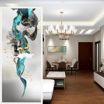 Modern minimalist art glass screen partition wall living room entrance decoration frosted translucent tempered high-end door opening deer