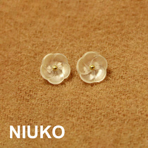NIUKO shirt accessories translucent white flower shaped gold core shirt button simple button DIY