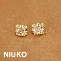 NIUKO square exquisite haute custom super high grade shirt buckle metal ornate button glass button