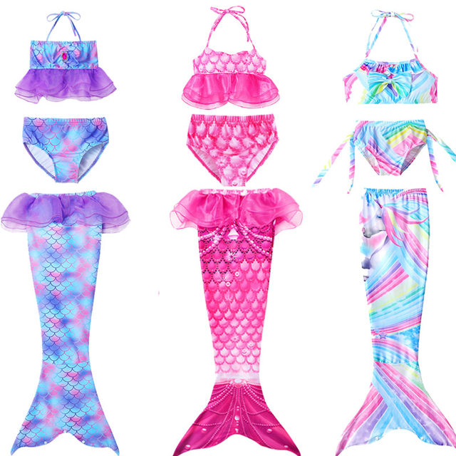 ເດັກຍິງ Mermaid Tail Split Bikini Beach Baby Spa ໃສ່ວັນເດືອນປີເກີດຮູບພາບ Unicorn Swimsuit Dress