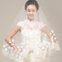 New Korean wedding veil bride retro lace 3 m long tailing head yarn Super fairy travel wedding headdress