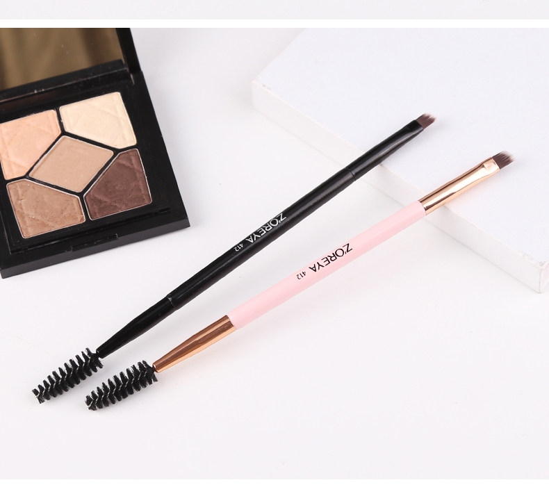 zoreya眉刷 女 斜角眉刷化妆刷眉粉刷眉笔刷修眉刷双头一支画眉刷眼影