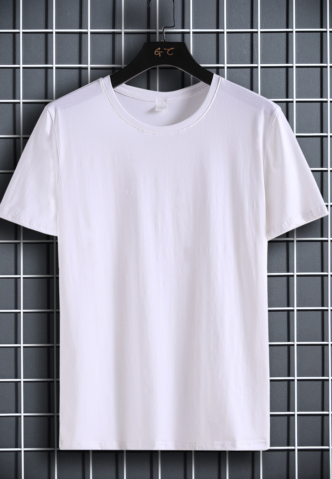 纯棉短袖男t恤新款衣服上衣夏季修身气质纯色短袖男装内搭打底衫. - 1