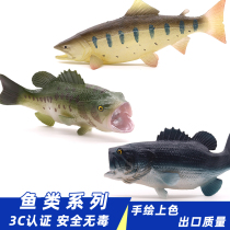 Simulation wild animal large mouth bass toy salmon trout rainbow trout salmon solid model
