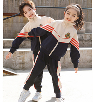 Primary school students Class uniforms Chunqiu Three-four pieces Kindergarten Garden Clothing Spring Autumn Clothing plus suede Thickened Pure Cotton Winter Transport School Uniform