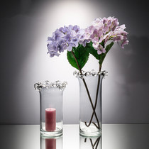 European style simple glass vase modern transparent ornaments hydroponic rich bamboo home accessories
