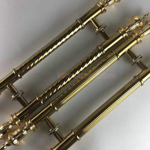 Luxury titanium handle gold glass door handle thickened stainless steel straight tube RIB tube titanium handle