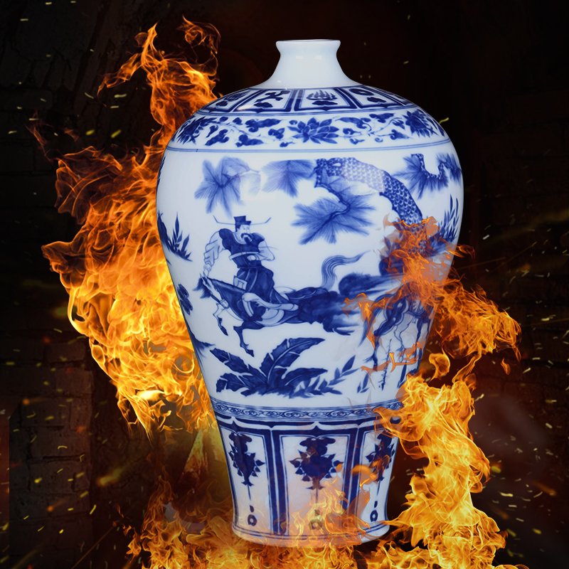 Jingdezhen ceramics vase archaize sitting room place of blue and white porcelain flower arrangement of TV ark, wine home decoration