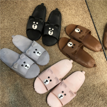 Korea Mengbao Recommended Cute Little Bear Indoor Shoes Bathroom Shoes 2022 New Cartoon Slippers Womens Home Parent-child Shoes