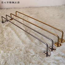 Simple solid stainless steel hanging hanger display rack clothing store womens floor clothes rack titanium horizontal bar