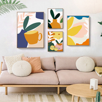 diy digital oil painting Nordic ins wind living room bedroom decoration painting little fresher restaurant hanging painting cartoon plant flowers