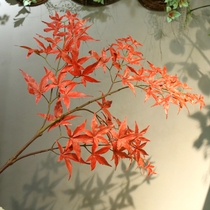 Large fake leaves Red maple tree fork branches decorative winding outdoor maple leaf landscaping project red leaves