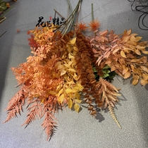 High-end orange orange simulation flower dream landscape photography Hand-held roof hanging flower wall Wedding soft decoration flower material