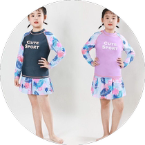 Girls swimsuit baby girls big plus size split medium and large childrens swimsuit childrens swimsuit quick-drying sun protection swimsuit