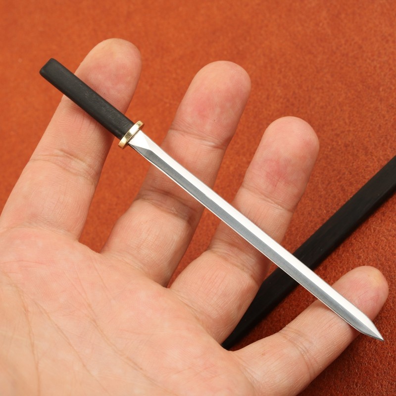 微型刀剑1比6微缩小宝剑汉剑素装款成品带鞘黑檀木兵人兵器未开刃