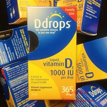 Canada Ddrops adult vitamin D3 drops 1000IU 10 ml of a 365 drop