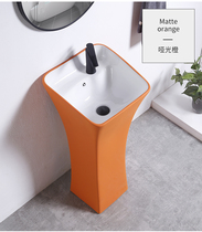 One-piece column basin Ceramic washbasin Balcony washbasin Outdoor bathroom one-piece washbasin Square floor-to-ceiling type