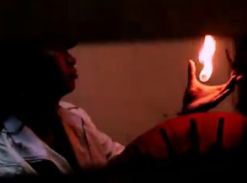 real cold fire, cold fireball floating, floating, floating, fireball, fire magic prop in the palm