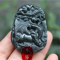 Xinjiang Hetian jade pendant jade pendant unicorn sub-brand brave pendant certificate lanyard best copper