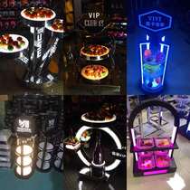 Bar Luminous Fruit Dish Rack KTV Dried Fruits Fruit Count Hearts Snacks Snack Snack Dish Stainless Steel Luxury parquet parquet